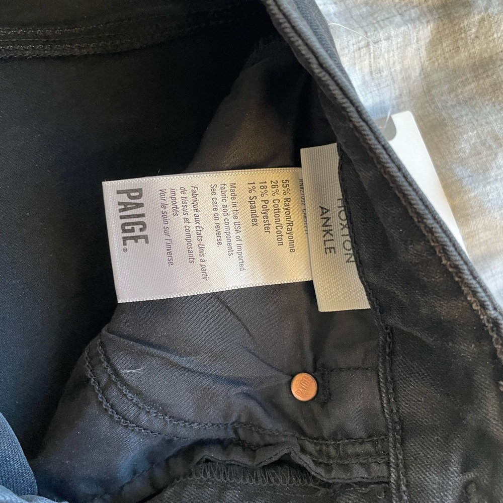 NEW PAIGE HOXTON SKINNY BLACK JEANS SIZE 26 - Picture 4 of 4